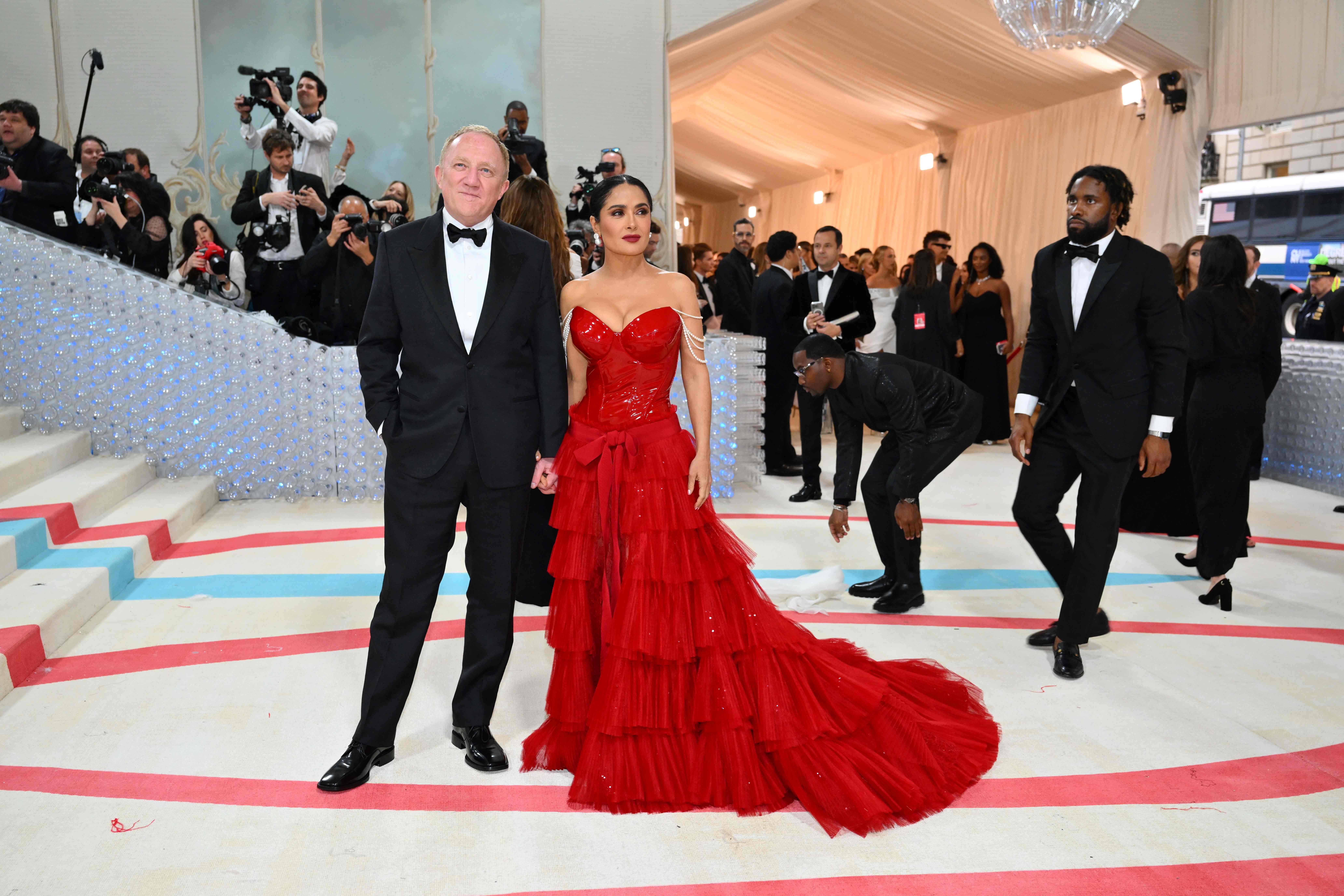 Mexican actress Salma Hayek came to the event with her husband Francois Henri Pinault - Photo: AFP