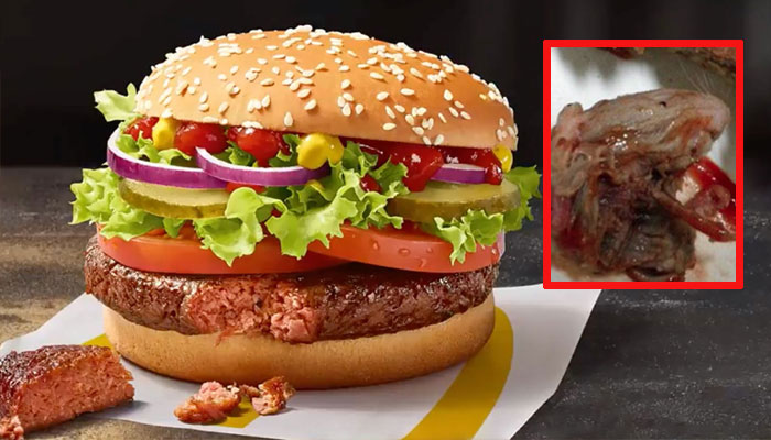 A fast food restaurant's drive-thru customer complained of rat droppings (waste particles) in their burger order/Photo Social Media