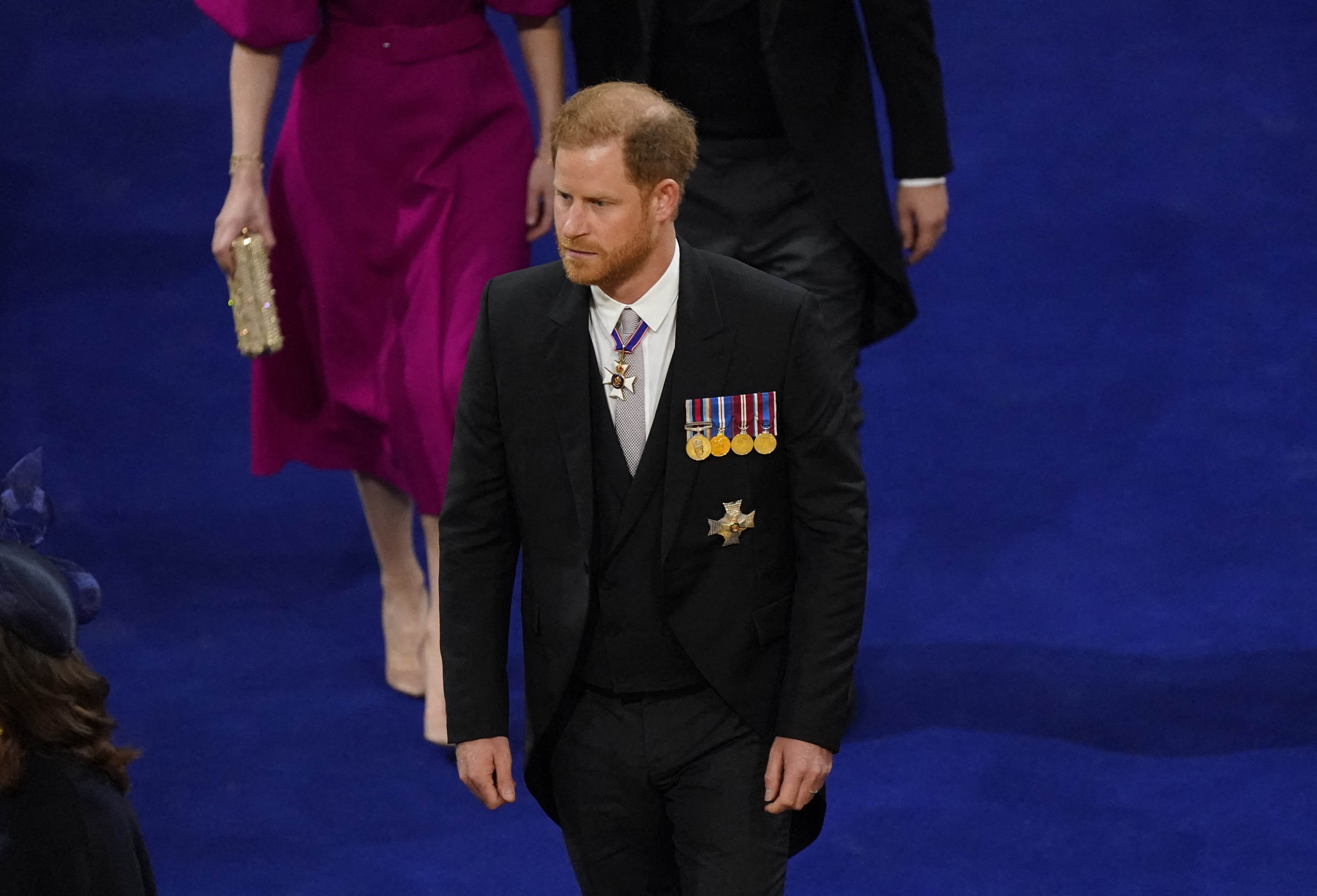 Prince Harry, the youngest son of King Charles (who has stepped down from the royal family), attended the ceremony without his wife Meghan Markle and children.