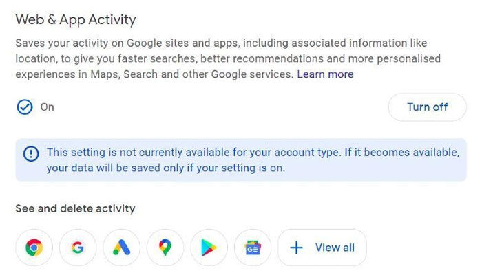 آپ گوگل کو ڈیٹا اکٹھا کرنے سے بھی روک سکتے ہیں / اسکرین شاٹ