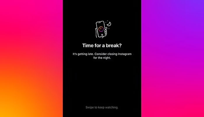 انسٹاگرام میں رات گئے ویڈیوز دیکھنے پر ایپ بند کرنے کا مشورہ دیا جائے گا / فوٹو بشکریہ میٹا