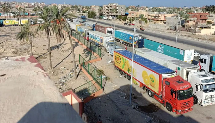 غزہ میں آج 20 امدادی ٹرکوں نے داخل ہونا ہے جن پردوائیاں، طبی آلات اور کھانے پینے کا کچھ سامان موجود ہے: حماس میڈیا/ فوٹو رائٹرز