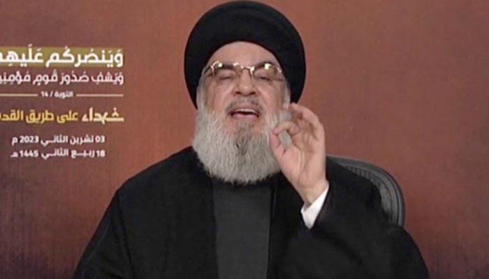 اسرائیل حماس کے خاتمے کا خواب دیکھنا چھوڑ دے، طوفان الاقصیٰ آپریشن فلسطینیوں کی جنگ ہے، اس کا علاقائی ممالک سے کوئی تعلق نہیں: سربراہ حزب اللہ— فوٹو: اسکرین گریب