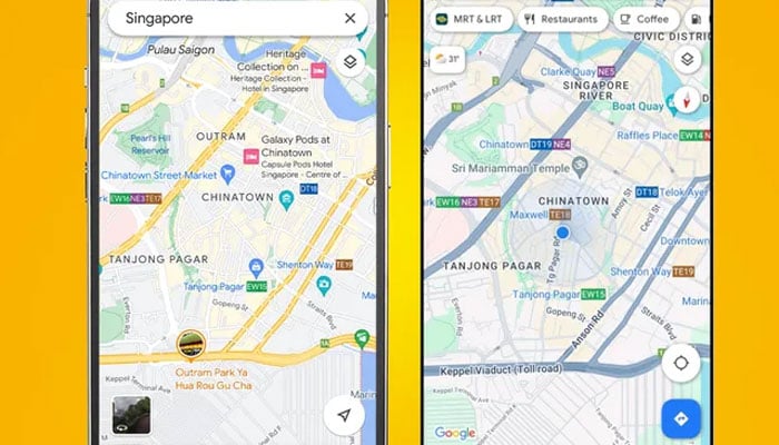 گوگل میپس کا پرانا اور نیا یوزر انٹرفیس / فوٹو بشکریہ گوگل