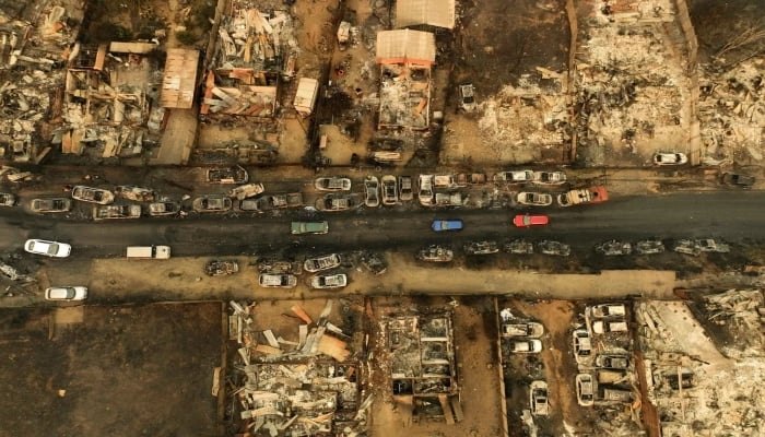 چلی میں ایک جگہ آتشزدگی سے ہونے والی تباہی / اے ایف پی فوٹو