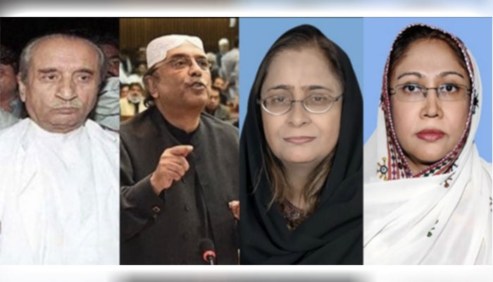 حاکم علی زرداری،  آصف زرداری کی بہنوں فریال ٹالپر اور ڈاکٹر عذرا پیچوہو نے بھی قومی اسمبلی کا الیکشن لڑ کر ہی عملی سیاست کا آغاز کیا— فوٹو: فائل