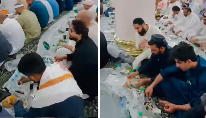 افتخار احمد نے انسٹاگرام پر ساتھی کرکٹرز کے ہمراہ مسجد نبویؐ سے ویڈیو شیئر کی ہے/ اسکرین گریب