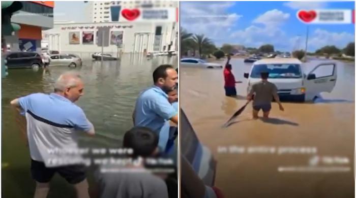 امارات میں شدید بارشوں کے دوران شہریوں کی مدد کرنے میں پاکستانی نوجوان سب سے آگے