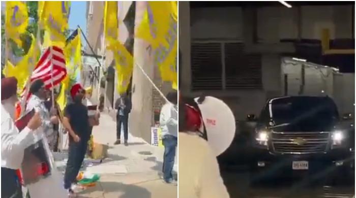 واشنگٹن میں ششی تھرور کی سربراہی میں بھارتی سفارتی وفد کو بھارتی شہریوں نے گھیرلیا