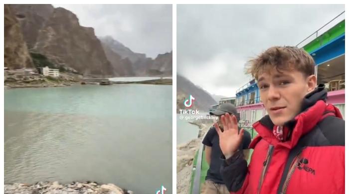 عطا آباد جھیل میں ہوٹل کے نکاسی کا پانی چھوڑنے کی غیرملکی سیاح کی شکایت کی ویڈیو وائرل 