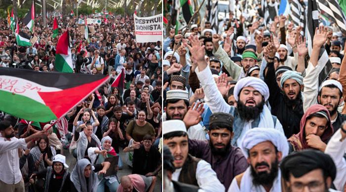  پاکستان سمیت مختلف  ملکوں میں غزہ فلوٹیلا کی حمایت اور اسرائیل کیخلاف احتجاجی مظاہرے
