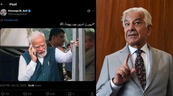 ’تمہیں بھی‘، خواجہ آصف نے موجودہ صورتحال سے متعلق میم شیئر کردی