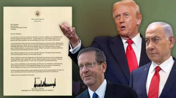 ڈونلڈ ٹرمپ کا اسرائیلی صدر کو خط، کرپشن کے مقدمات میں نیتن یاہو کو معافی دینے کی درخواست