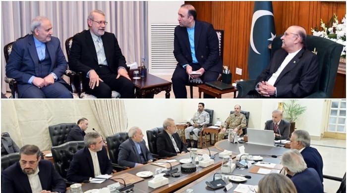 ایرانی نیشنل سکیورٹی کونسل کے سیکرٹری کی صدر اور وزیراعظم سے ملاقات، پاکستانی افواج کی بہادری کو سراہا