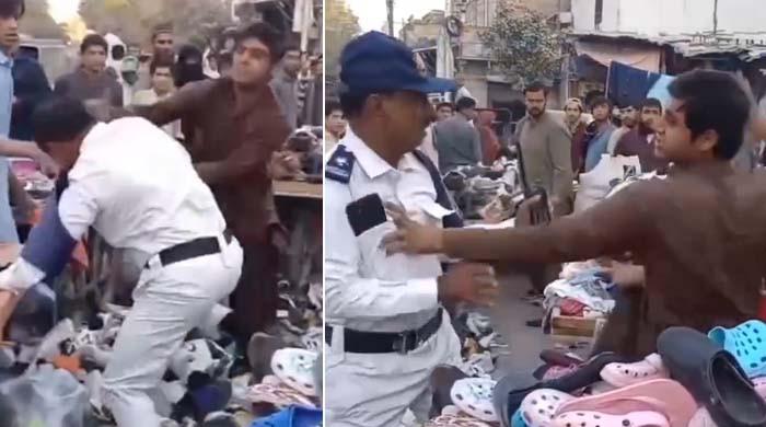 ویڈیو: کراچی کے علاقے صدر میں ٹھیلے والوں کا ٹریفک پولیس افسر پر تشدد، ایک ملزم گرفتار