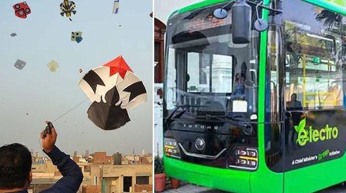 لاہور میں بسنت کیلئے اسپیڈو اور گرین الیکٹرک بسوں کو ثقافتی رنگوں سے سجادیا گیا