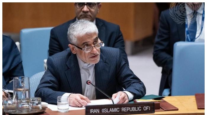 ایران پر حملے جنگی جرائم کے زمرے میں آتے ہیں، دفاع کا حق رکھتے ہیں: ایرانی مندوب سلامتی کونسل