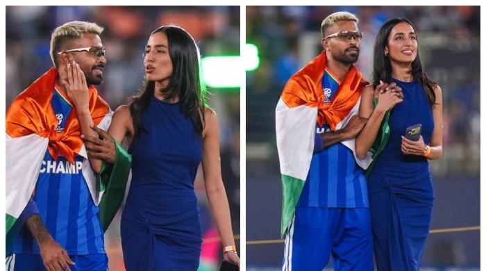 پانڈیا کو دوست کیساتھ ورلڈکپ کی جیت کا جشن منانا مہنگا پڑگیا، انداز فحش عمل قرار