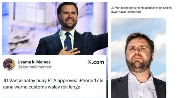 ’جے ڈی وینس اپنا پی ٹی اے اپروو آئی فون لیکر آنا‘، امریکی نائب صدر کے پاکستان آنے پر میمز کی بھرمار