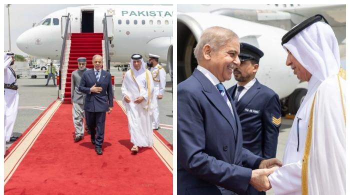 وزیراعظم شہباز شریف سعودیہ کا دورہ مکمل کرکے قطر پہنچ گئے، شاندار استقبال