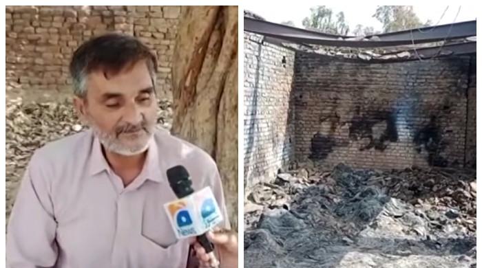 جیکب آباد: پسند کی شادی کے بعد لڑکے کا گاؤں کس نے جلایا؟ لڑکی کے والد کا بیان سامنے آگیا