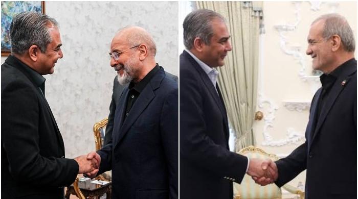 محسن نقوی کی تہران میں ایرانی صدر اور پارلیمنٹ کے اسپیکر سے علیحدہ علیحدہ ملاقات